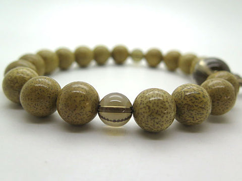 Men's Prayer Beads, High-Quality Starry Moon Bodhi Seed, 18 Beads, Brown Crystal Finish, Bonten Tassel