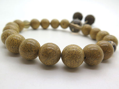 Men's Prayer Beads, High-Quality Starry Moon Bodhi Seed, 18 Beads, Brown Crystal Finish, Bonten Tassel