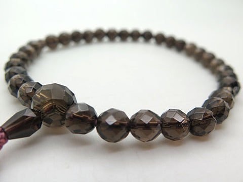 Women's Smoky Quartz Prayer Beads, Faceted Cut