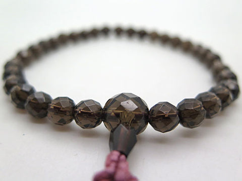 Women's Smoky Quartz Prayer Beads, Faceted Cut