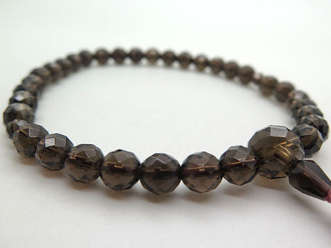 Women's Smoky Quartz Prayer Beads, Faceted Cut