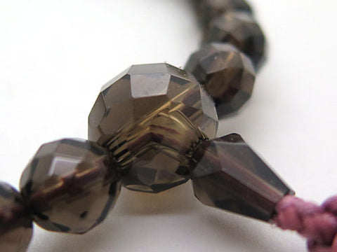Women's Smoky Quartz Prayer Beads, Faceted Cut