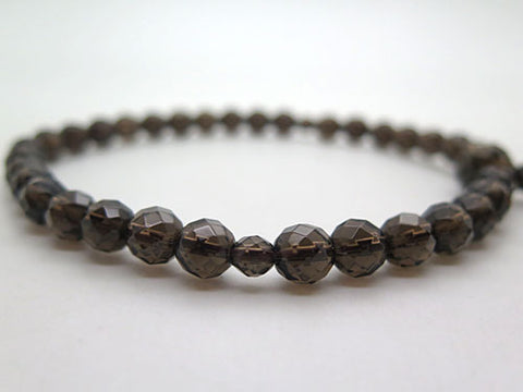 Women's Smoky Quartz Prayer Beads, Faceted Cut