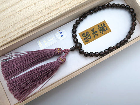Women's Smoky Quartz Prayer Beads, Faceted Cut