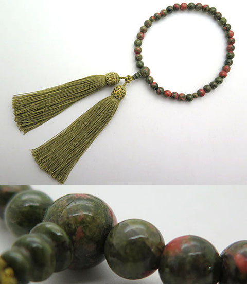 Women's Epidote Prayer Beads, 7mm Bead, Uniform Finish