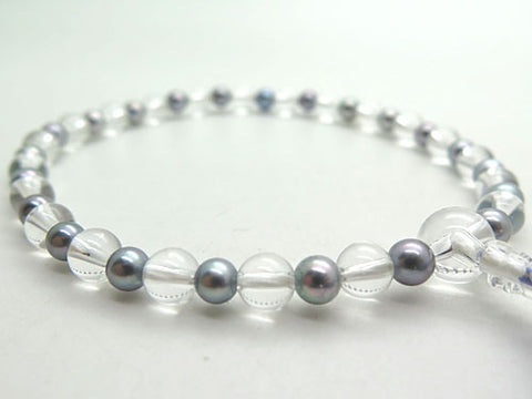 Women's Prayer Beads, Crystal, Black Pearl Combination Finish
