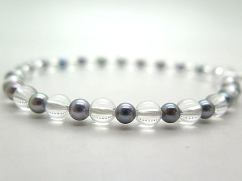 Women's Prayer Beads, Crystal, Black Pearl Combination Finish