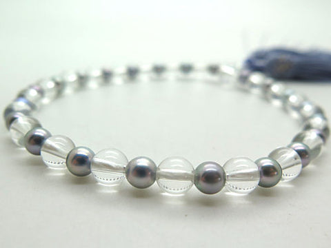 Women's Prayer Beads, Crystal, Black Pearl Combination Finish