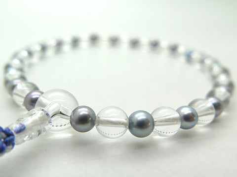 Women's Prayer Beads, Crystal, Black Pearl Combination Finish