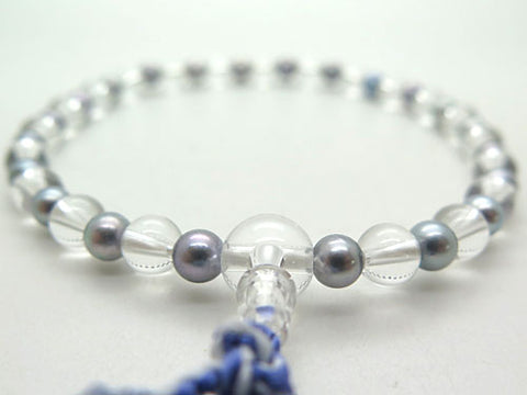 Women's Prayer Beads, Crystal, Black Pearl Combination Finish