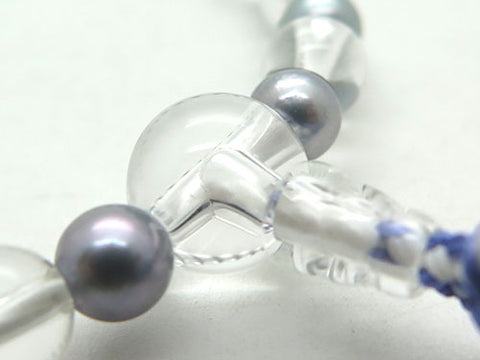Women's Prayer Beads, Crystal, Black Pearl Combination Finish