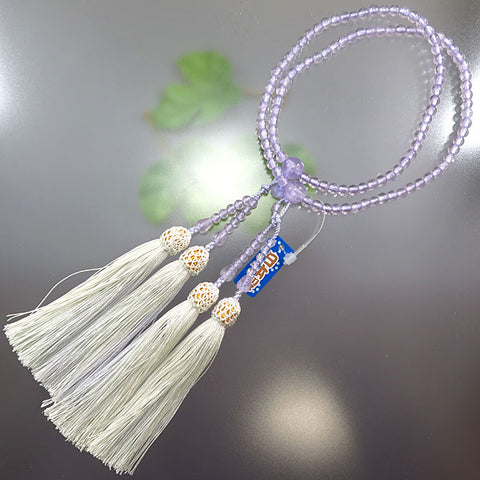 Women's Purple Agate Prayer Beads, Double-Wrap