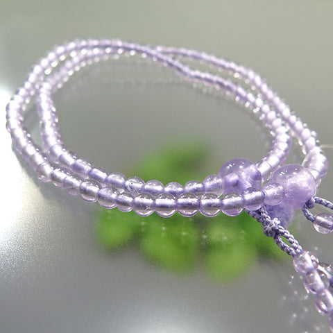 Women's Purple Agate Prayer Beads, Double-Wrap