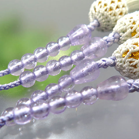 Women's Purple Agate Prayer Beads, Double-Wrap