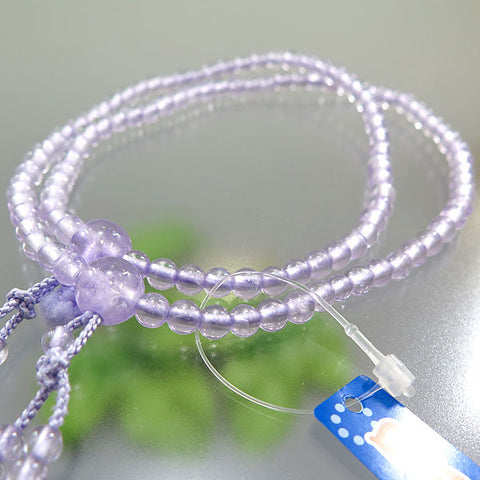 Women's Purple Agate Prayer Beads, Double-Wrap