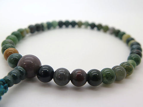 Women's Prayer Beads, Indian Agate, 7mm Beads, Matching Set, A