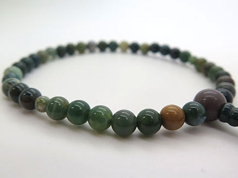 Women's Prayer Beads, Indian Agate, 7mm Beads, Matching Set, A