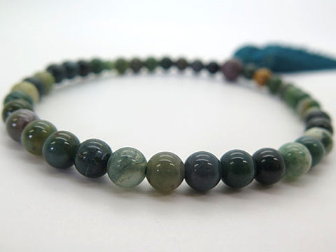 Women's Prayer Beads, Indian Agate, 7mm Beads, Matching Set, A