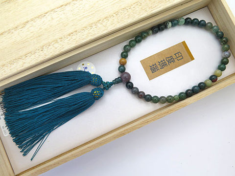 Women's Prayer Beads, Indian Agate, 7mm Beads, Matching Set, A