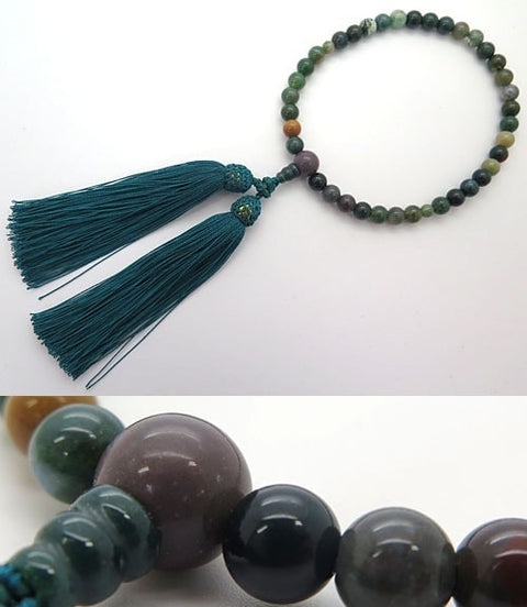 Women's Prayer Beads, Indian Agate, 7mm Beads, Matching Set, A