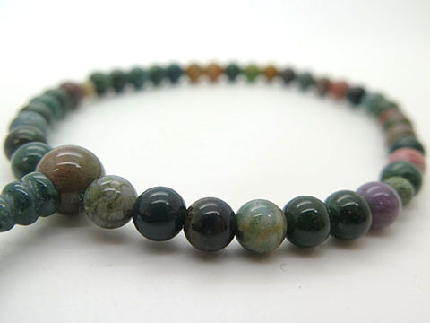Women's Prayer Beads, Indian Agate, 7mm Bead, Uniform Finish