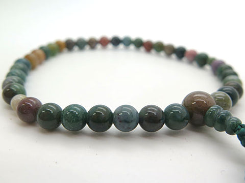 Women's Prayer Beads, Indian Agate, 7mm Bead, Uniform Finish