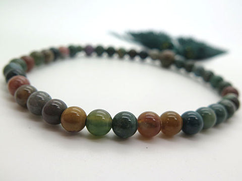 Women's Prayer Beads, Indian Agate, 7mm Bead, Uniform Finish