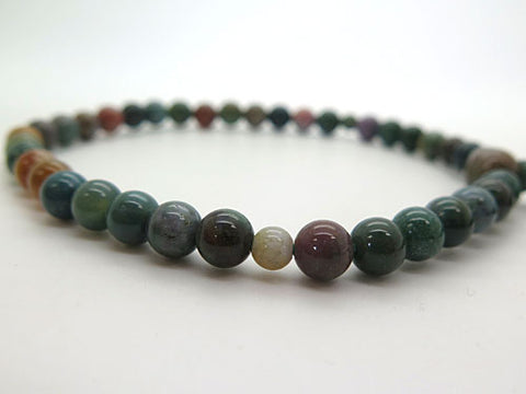 Women's Prayer Beads, Indian Agate, 7mm Bead, Uniform Finish