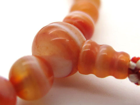 Women's Striped Agate Prayer Beads, 7mm Bead