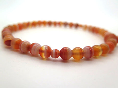 Women's Striped Agate Prayer Beads, 7mm Bead