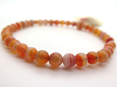 Women's Striped Agate Prayer Beads, 7mm Bead