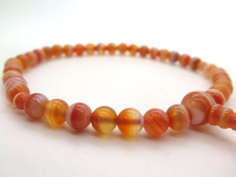 Women's Striped Agate Prayer Beads, 7mm Bead