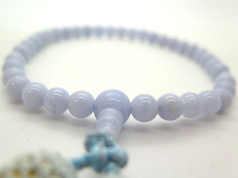 Women's Prayer Beads, Chalcedony, 7mm Bead, Uniform Finish