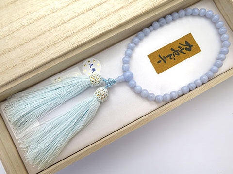Women's Prayer Beads, Chalcedony, 7mm Bead, Uniform Finish