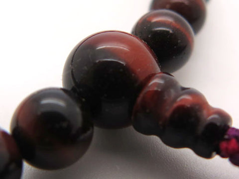 Women's Red Tiger's Eye Prayer Beads, 7mm Bead