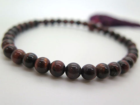 Women's Red Tiger's Eye Prayer Beads, 7mm Bead