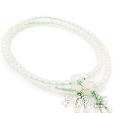 Women's White Agate Prayer Beads, Double-Wrap, Universal Eight-Sect Style