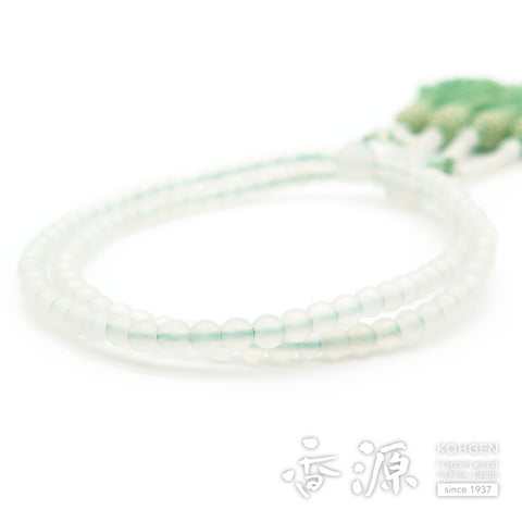 Women's White Agate Prayer Beads, Double-Wrap, Universal Eight-Sect Style