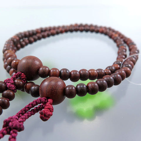 Women's prayer beads, rosewood, Nichiren sect