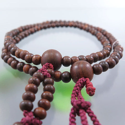 Women's prayer beads, rosewood, Nichiren sect