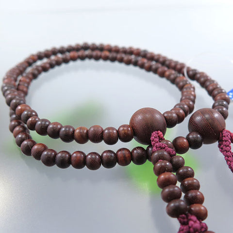 Women's prayer beads, rosewood, Nichiren sect