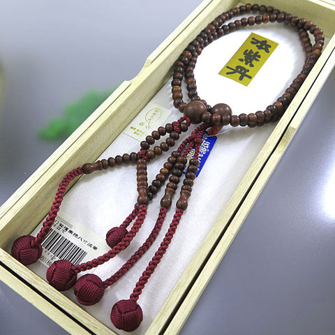Women's prayer beads, rosewood, Nichiren sect