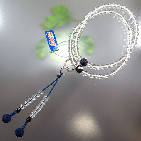 Women's prayer beads, crystal, blue tiger's eye finish