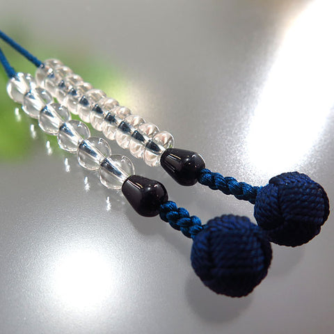 Women's prayer beads, crystal, blue tiger's eye finish