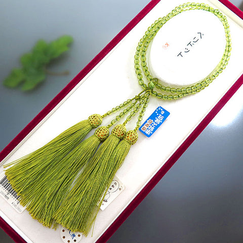 Women's Peridot Prayer Beads, Universal Eight-Sect Style