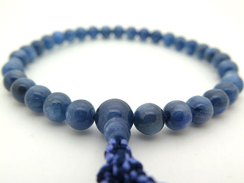 Women's Finest Kyanite Prayer Beads, 8mm Bead