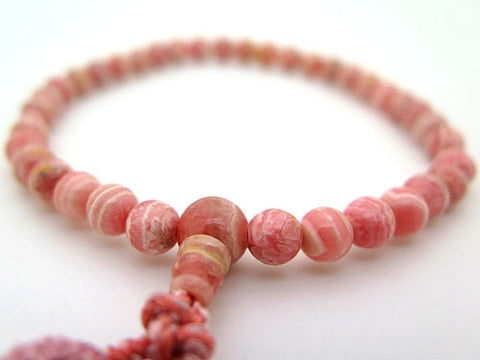 Women's Rhodochrosite Prayer Beads, 7mm Bead, Uniform Finish