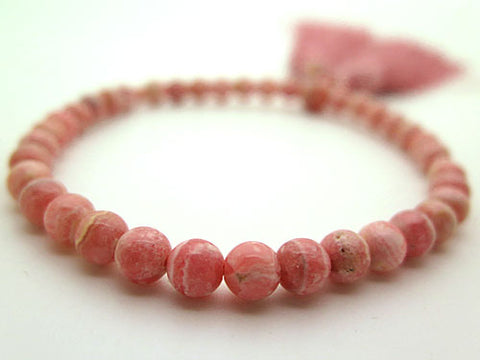 Women's Rhodochrosite Prayer Beads, 7mm Bead, Uniform Finish