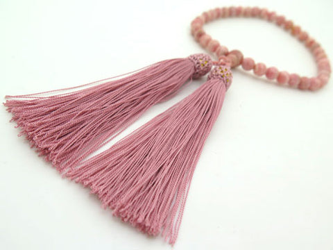 Women's Rhodochrosite Prayer Beads, 7mm Bead, Uniform Finish