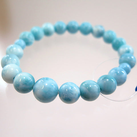 Larimar 8mm bead bracelet
